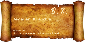 Berauer Klaudia névjegykártya